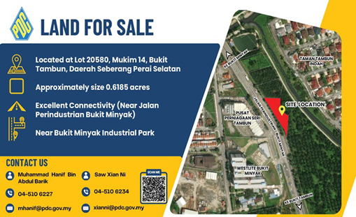 Land For Sale at Lot 20580, Mukim 14, Bukit Tambun, Daerah Seberang Perai Selatan