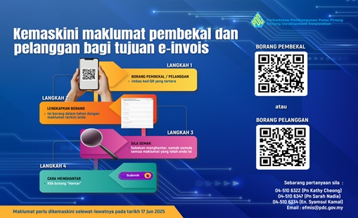 PENGGUNAAN PLATFORM E-INVOIS PERBADANAN PEMBANGUNAN PULAU PINANG (PDC) BERMULA 1 JULAI 2025
