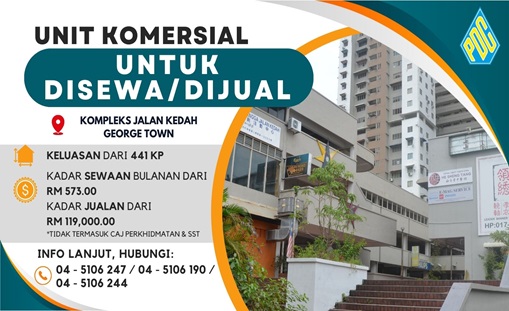 Penyewaan Unit Komersial Kompleks Jalan Kedah
