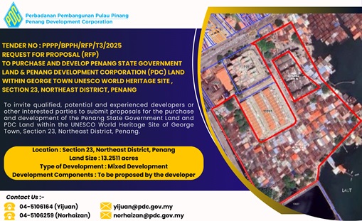 RFP TO PURCHASE AND DEVELOP PENANG STATE GOVERNMENT LAND & PDC LAND