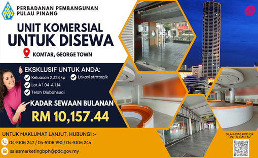 Unit Komersial Untuk Disewa di KOMTAR, George Town