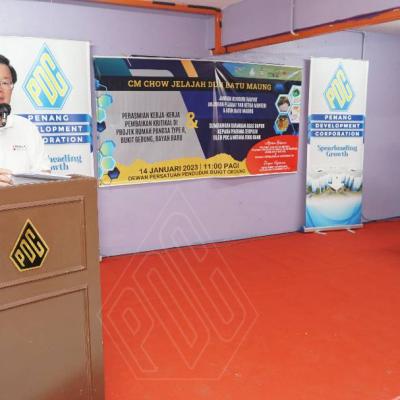 PERASMIAN KERJA-KERJA PEMBAIKAN KRITIKAL DI PROJEK RUMAH PANGSA TYPE R BUKIT GEDUNG, PENYERAHAN SUMBANGAN BARANGAN ASAS PDC BERSAMA MUTIARA FOOD BANK & JAMUAN KENDURI RAKYAT